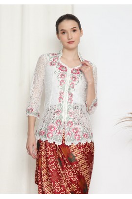 Lyne Halim Blouse Brukat Bordir Broken White, 3223